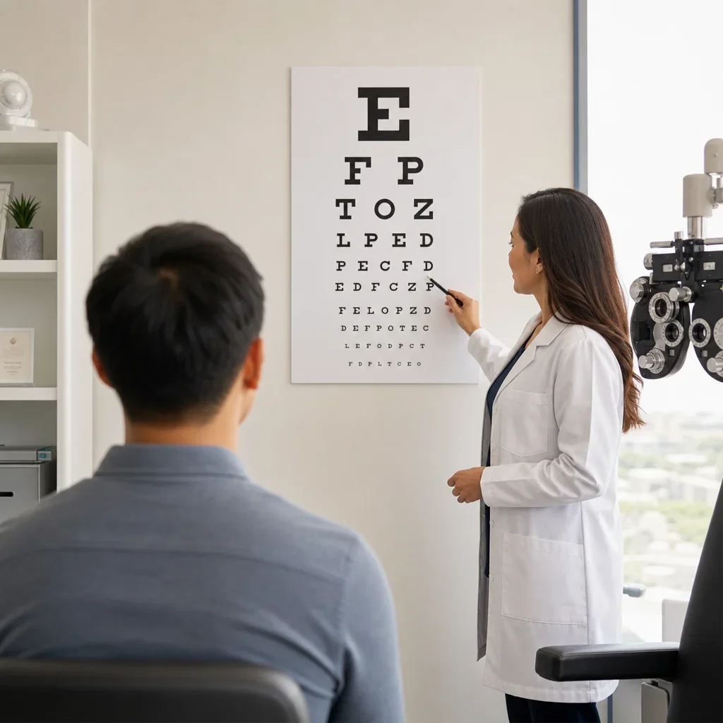 20 50 vision comparison eye chart exam room 1761 20/50 Vision Test: What It Means and When to Book an Eye Exam
